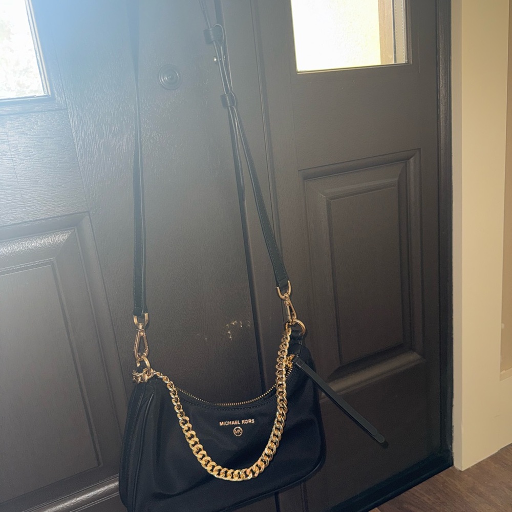 Michael Kors Black Crossbody Bag with Gold Chain